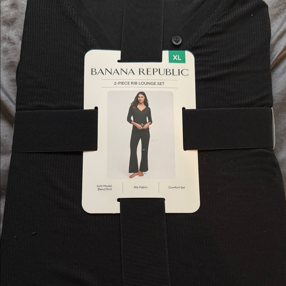 Banana Republic Black Ribbed Lounge Set